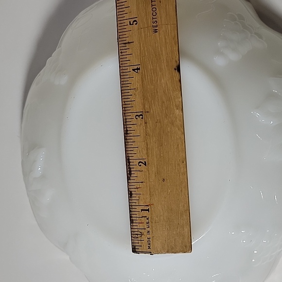 Vintage Milk Glass Relish Plate and Bowl with Gold accent Trim - Picture 11 of 14